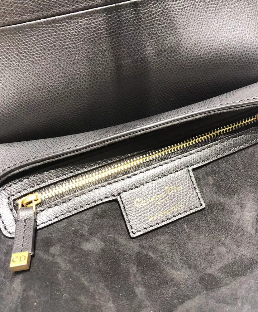 Christian Dior Saddle Bag Leather Black